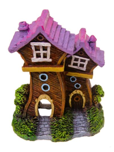 Blue Ribbon Pet Products Fun House Village Ornament Purple Roof, 1ea/SM