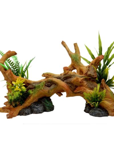 Blue Ribbon Pet Products Exotic Environments Driftwood w/Plants Aquarium Ornament 1ea/20in.