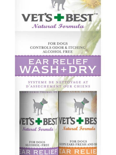 Vet's Best Ear Relief Wash and Dry Combo 2pk 1ea/4 fl oz, 2 pk