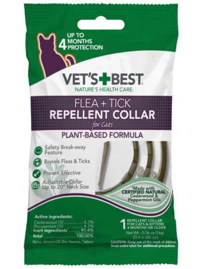 Vet's Best Flea  Tick Repellent Collar for Cats Plant Based Formula 1ea/1 ct
