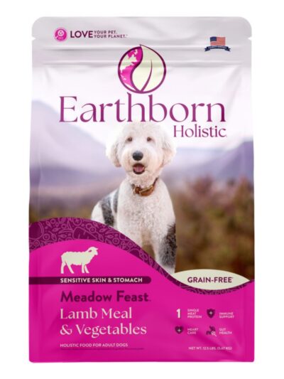 Earthborn Holistic Meadow Feast Grain-Free Dry Dog Food Lamb Meal & Vegetables 12.5lb