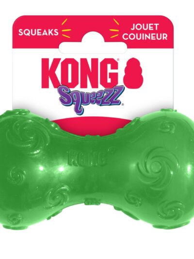 KONG Squeezz Dumbbell Dog Toy Assorted 1ea/SM