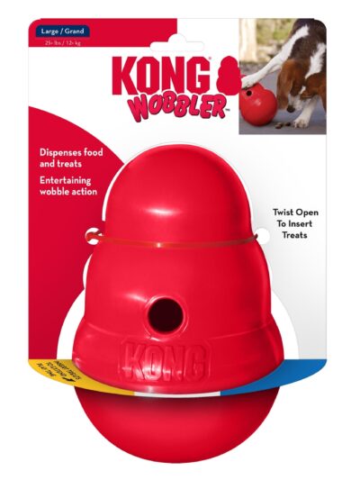 KONG Wobbler Food and Treat Dispenser Dog Toy Red 1ea/LG