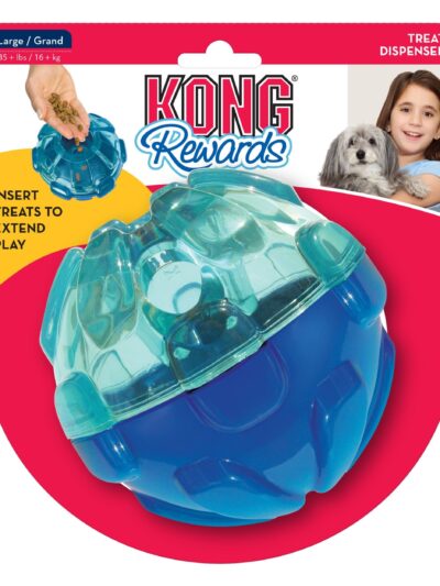 KONG Rewards Ball Treat Dispenser Dog Toy Blue 1ea/LG