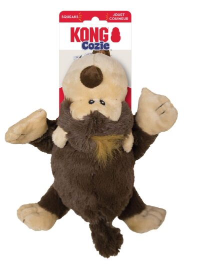 KONG Cozie Spunky Monkey Plush Dog Toy Brown 1ea/MD