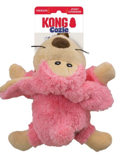 KONG Cozie Floppy Rabbit Plush Dog Toy Pink 1ea/MD