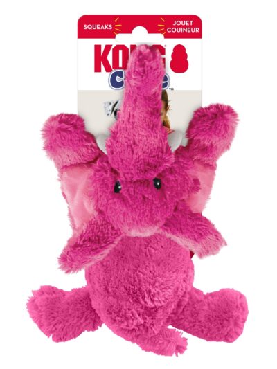 KONG Cozie Elmer Elephant Plush Dog Toy Pink 1ea/SM