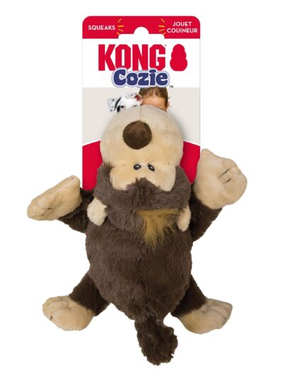 KONG Cozie Spunky Monkey Plush Dog Toy Brown 1ea/SM