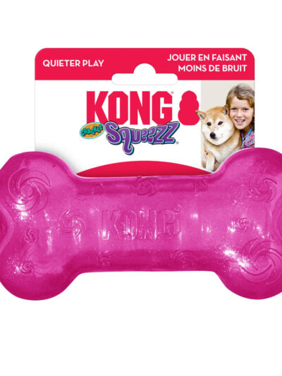 KONG Squeezz Crackle Bone Dog Toy Assorted 1ea/MD