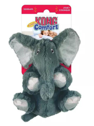 KONG Comfort Kiddos Elephant Dog Toy Gray 1ea/XS