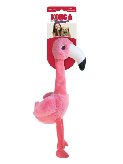 KONG Shakers Honkers Flamingo Dog Toy Pink 1ea/SM