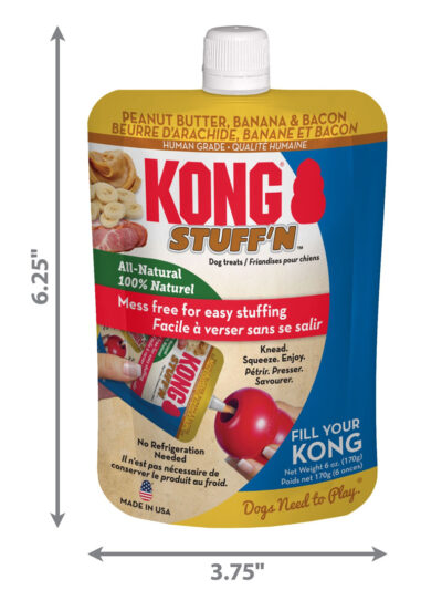 KONG Stuff'N Dog Treat Paste Pouch Peanut Butter, Bacon & Banana 1ea/6 oz