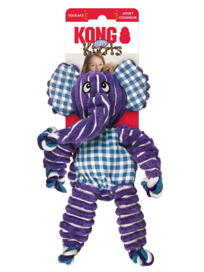 KONG Floppy Knots Elephant Dog Toy Purple 1ea/SM/MD