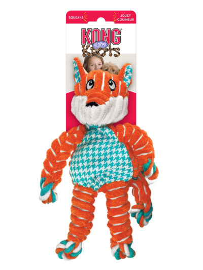 KONG Floppy Knots Fox Dog Toy Multi-Color 1ea/SM/MD