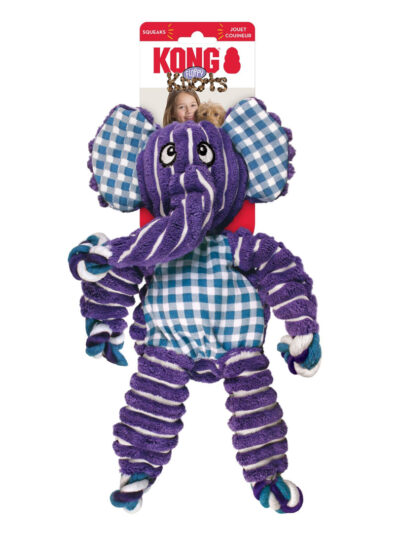 KONG Floppy Knots Elephant Dog Toy Purple 1ea/MD/LG