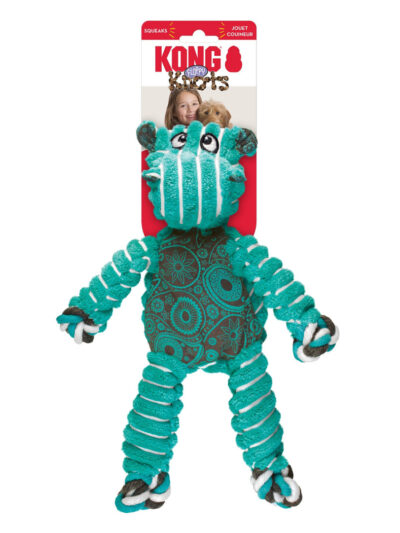 KONG Floppy Knots Hippo Dog Toy Green 1ea/MD/LG