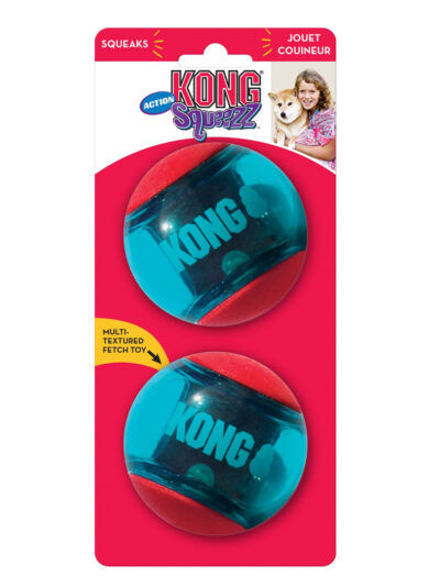 KONG Squeezz Action Ball Dog Toy Red 1ea/LG