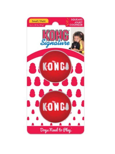 KONG Signature Ball Dog Toy Red 1ea/2 pk, SM