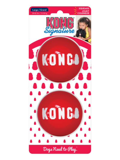 KONG Signature Ball Dog Toy Red 1ea/2 pk, LG