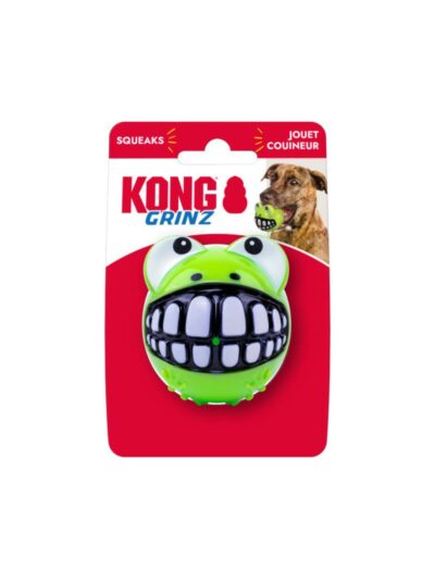 KONG Grinz Frog Dog Toy Green, 1ea/MD