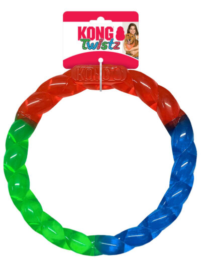 KONG Twistz Ring Dog Toy Multi-Color 1ea/SM