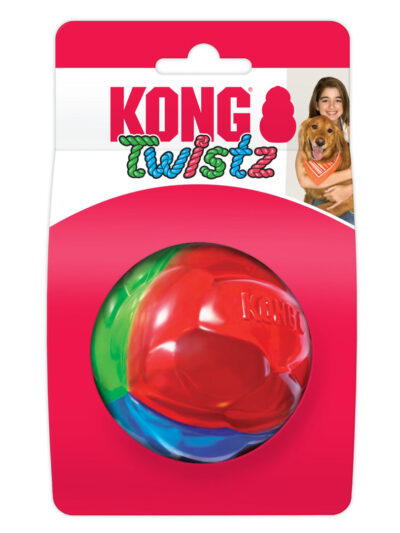 KONG Twistz Ball Dog Toy Multi-Color 1ea/MD