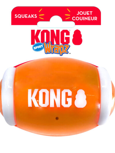 KONG Wrapz Sport Football Dog Toy Orange 1ea/MD