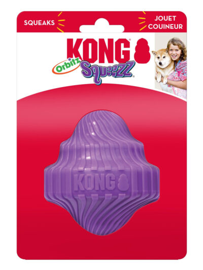 KONG Squeezz Orbitz Dog Toy Spin Assorted 1ea/SM/MD