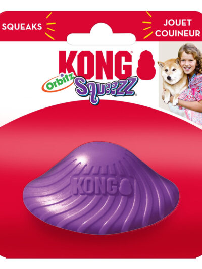 KONG Squeezz Orbitz Dog Toy Saucer Assorted 1ea/SM/MD
