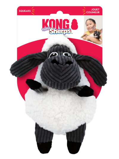 KONG Sherps Floofs Sheep Plush Squeak Dog Toy 1ea/MD