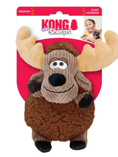 KONG Sherps Floofs Moose Plush SqueakDog Toy 1ea/MD