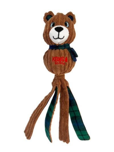 KONG Holiday Wubba Corduroy Bear Dog Toy 1ea/LG