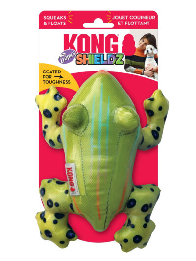 KONG Shieldz Tropics Dog Toy Frog Green 1ea/MD