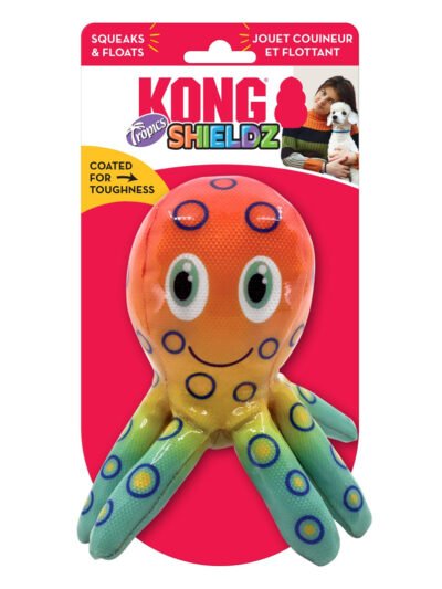 KONG Shieldz Tropics Dog Toy Octopus Orange/Yellow/Blue 1ea/MD