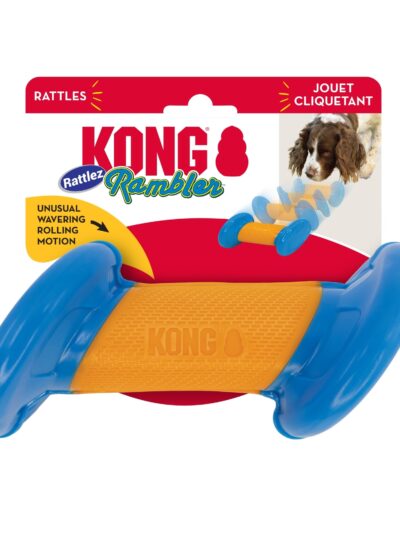 KONG Rambler Rattlez Dog Toy Dumbbell, LG (2 pack)