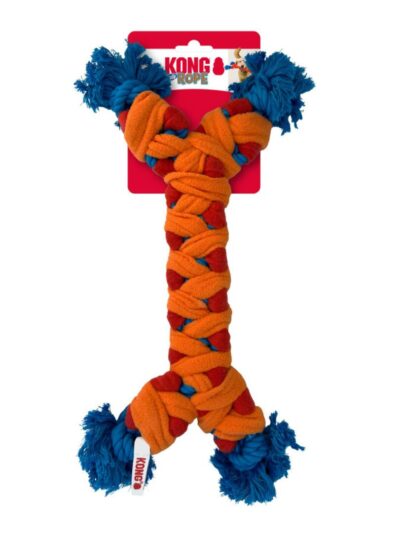 KONG Rope Rally Bone Red/Orange/Blue MD