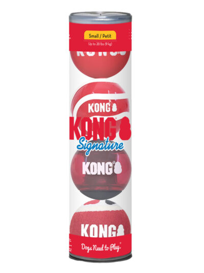 KONG Signature Ball Dog Toy Assorted 1ea/SM, 4 pk