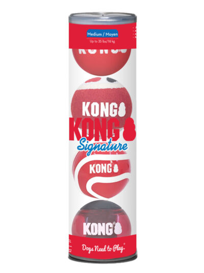 KONG Signature Ball Dog Toy Assorted 1ea/MD, 4 pk
