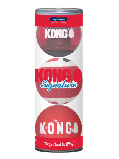 KONG Signature Ball Dog Toy Assorted 1ea/LG, 3 pk