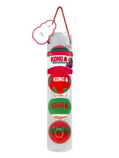 KONG Holiday Occasions Balls Dog Toy 1ea/MD, 4 pk