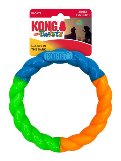KONG Twistz HighViz Ring Dog Toy Assorted, 1ea/SM