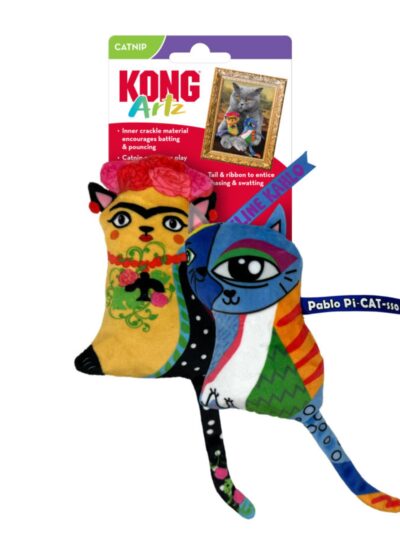 Kong Artz Catnip Cat Toy Feline Kahlo & Pablo Pi-Cat-Sso, 1ea/2 Pk