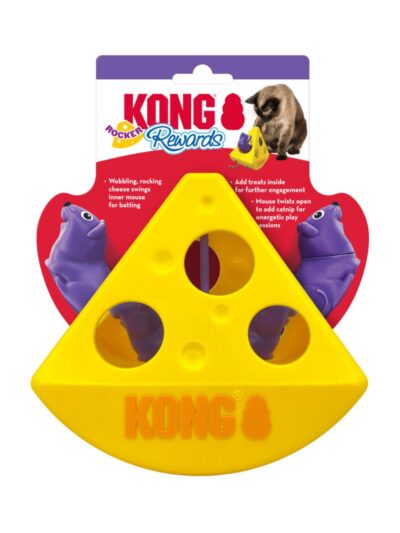 KONG Rewards Rocker Cheese Treat Dispenser Cat Toy 1ea/One Size