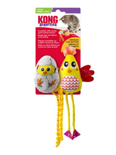 KONG Scrattles Cat Toy Chicken, 1ea/2 pk