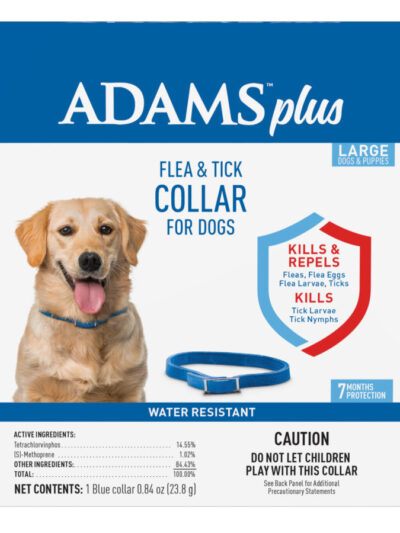 Adams Plus Flea Tick Collar for Dogs, Small 1ea/Large