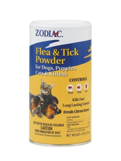 Zodiac Flea and Tick Powder for Dogs and Cats 1ea/6 oz