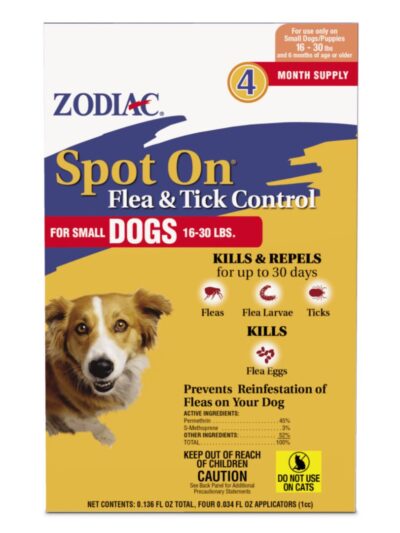 Zodiac Spot On Flea Tick Control 1ea/SMall Dogs 1630 lb, 4 pk