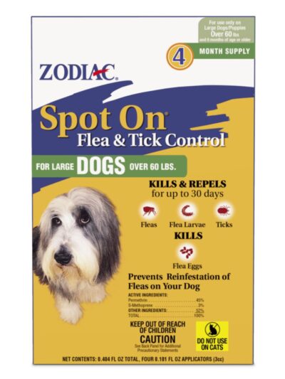 Zodiac Spot On Flea Tick Control 1ea/Large Dogs Over 60 lb, 4 pk