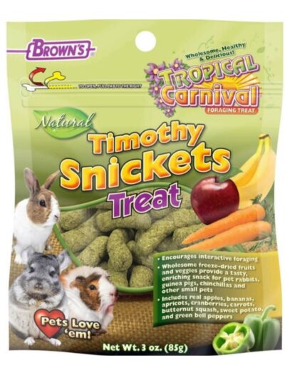 Tropical Carnival Natural Small Animal Treat Timothy Snickets 3oz.