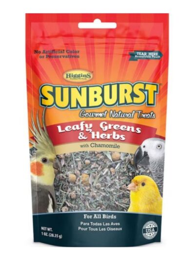 Sunburst Gourmet Natural Avian Treat Leafy Greens/Herbs 1oz.